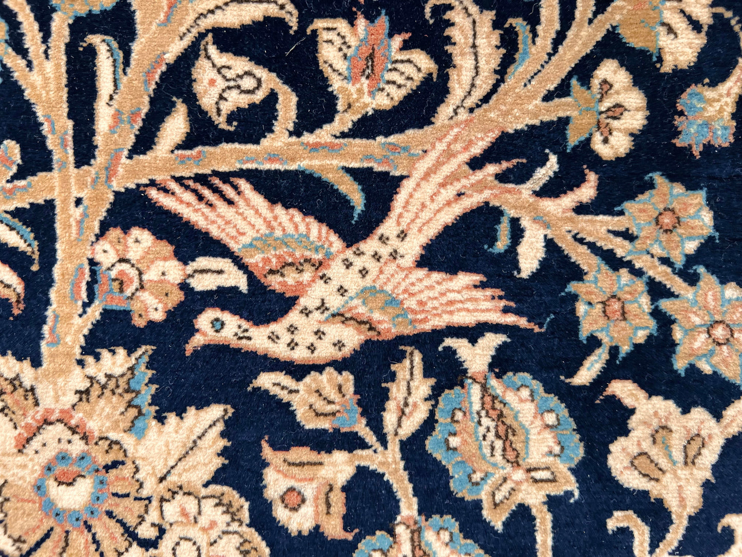 Semi-Antique Persian Qom-Tree of life (8'00" x 11'04") navy/lt.blue - Nuvé