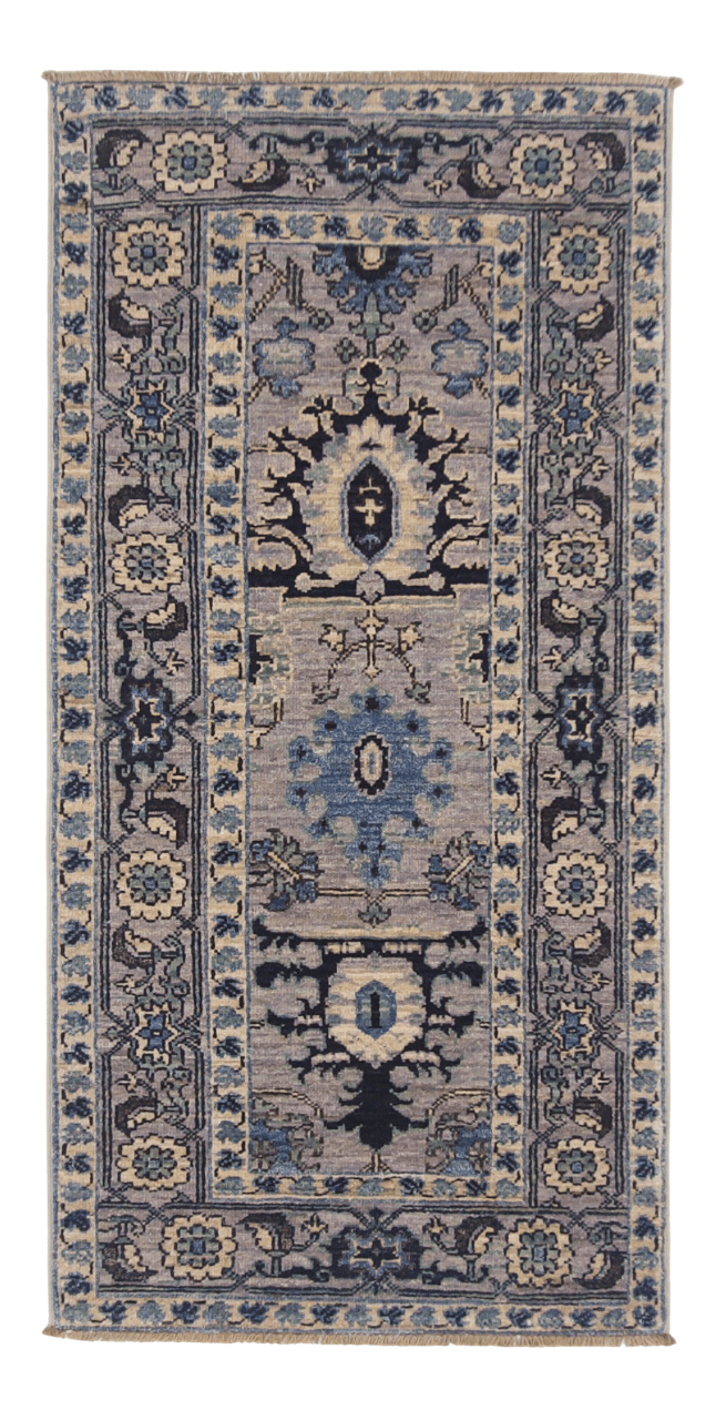 Afghan Serapi veg.dye blue monochrome (2x4) - Nuvé