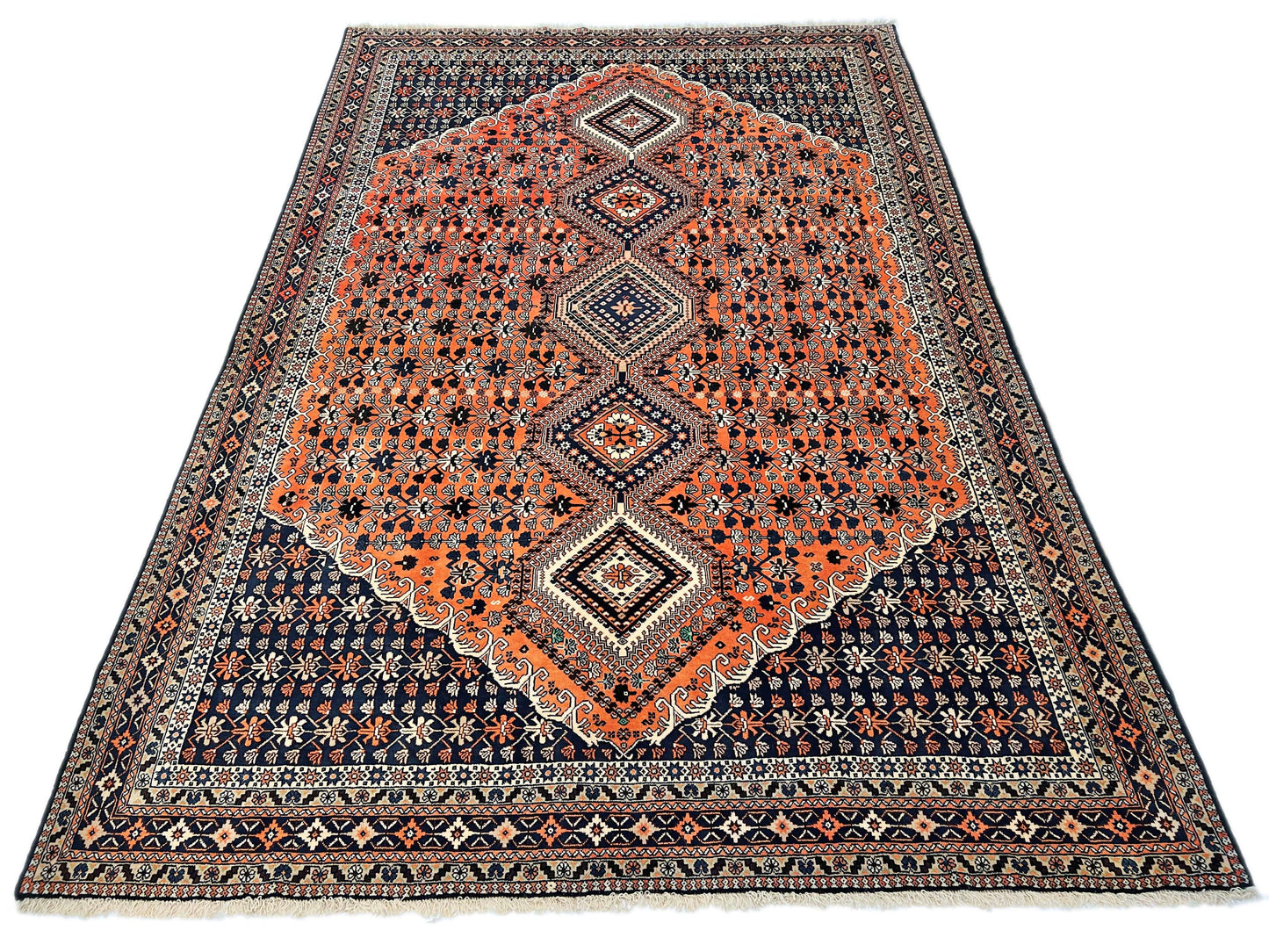Persian Yalameh (6'09"x10'00") peach/indigo - Nuvé