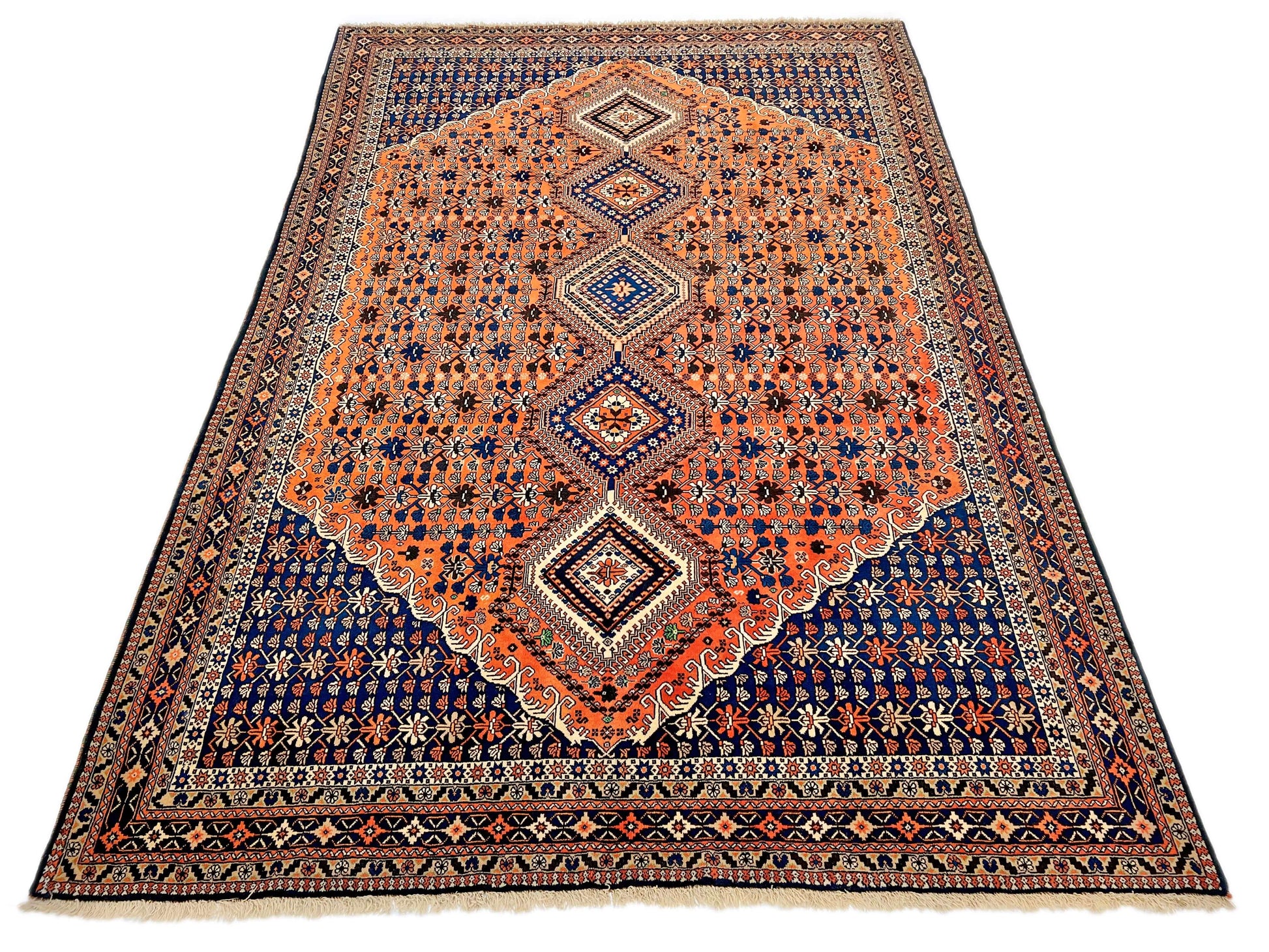 Persian Yalameh (6'09"x10'00") peach/indigo - Nuvé