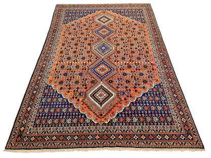 (6'09"x10'00") peach/indigo