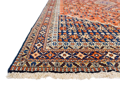 (6'09"x10'00") peach/indigo