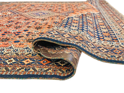 (6'09"x10'00") peach/indigo