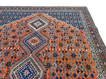 (6'09"x10'00") peach/indigo