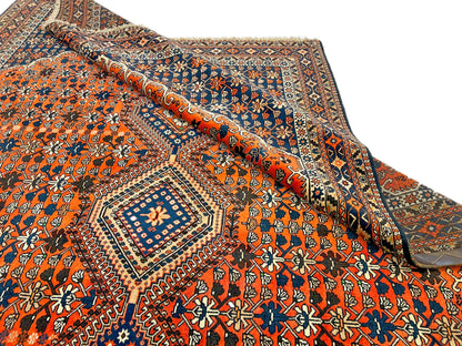 (6'09"x10'00") peach/indigo