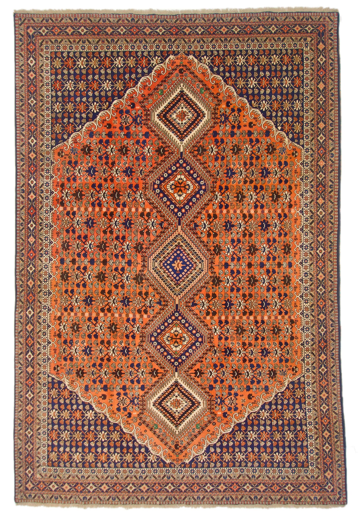 Persian Yalameh (6'09"x10'00") peach/indigo - Nuvé