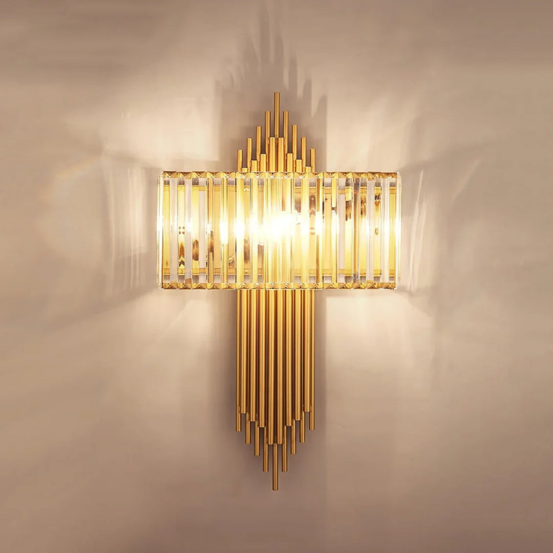 Wallis Gold Crystal Wall Lamp - Nuvé