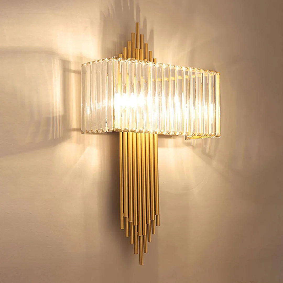 Wallis Gold Crystal Wall Lamp - Nuvé