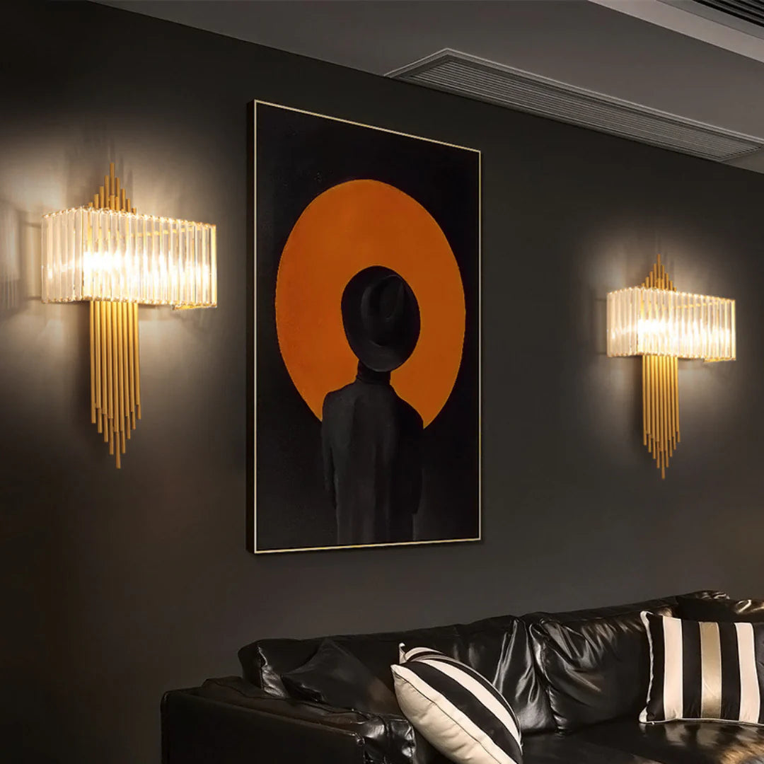Wallis Gold Crystal Wall Lamp - Nuvé