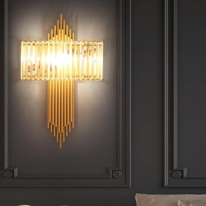 Wallis Gold Crystal Wall Lamp - Nuvé