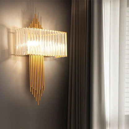 Wallis Gold Crystal Wall Lamp - Nuvé
