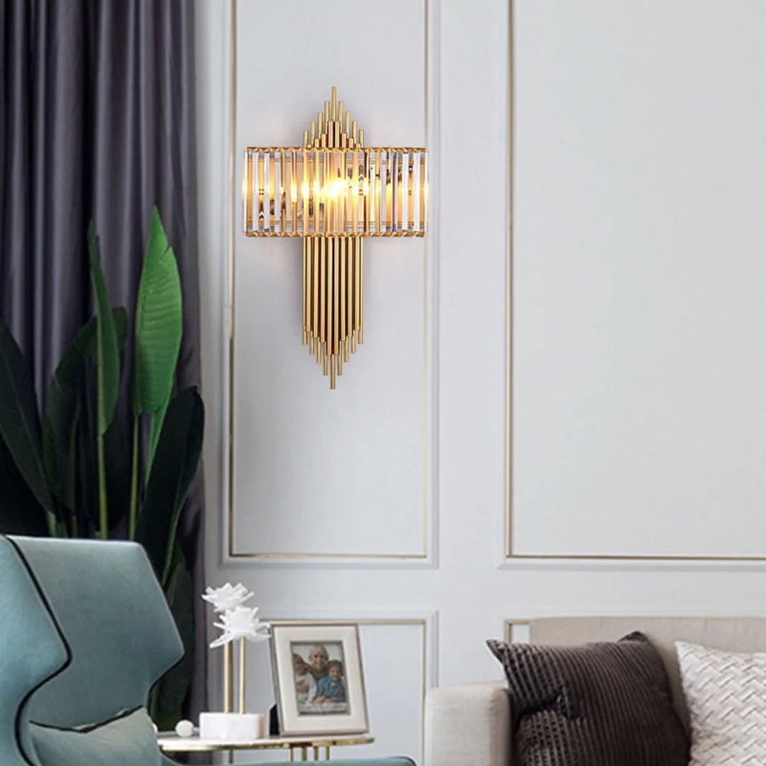 Wallis Gold Crystal Wall Lamp - Nuvé