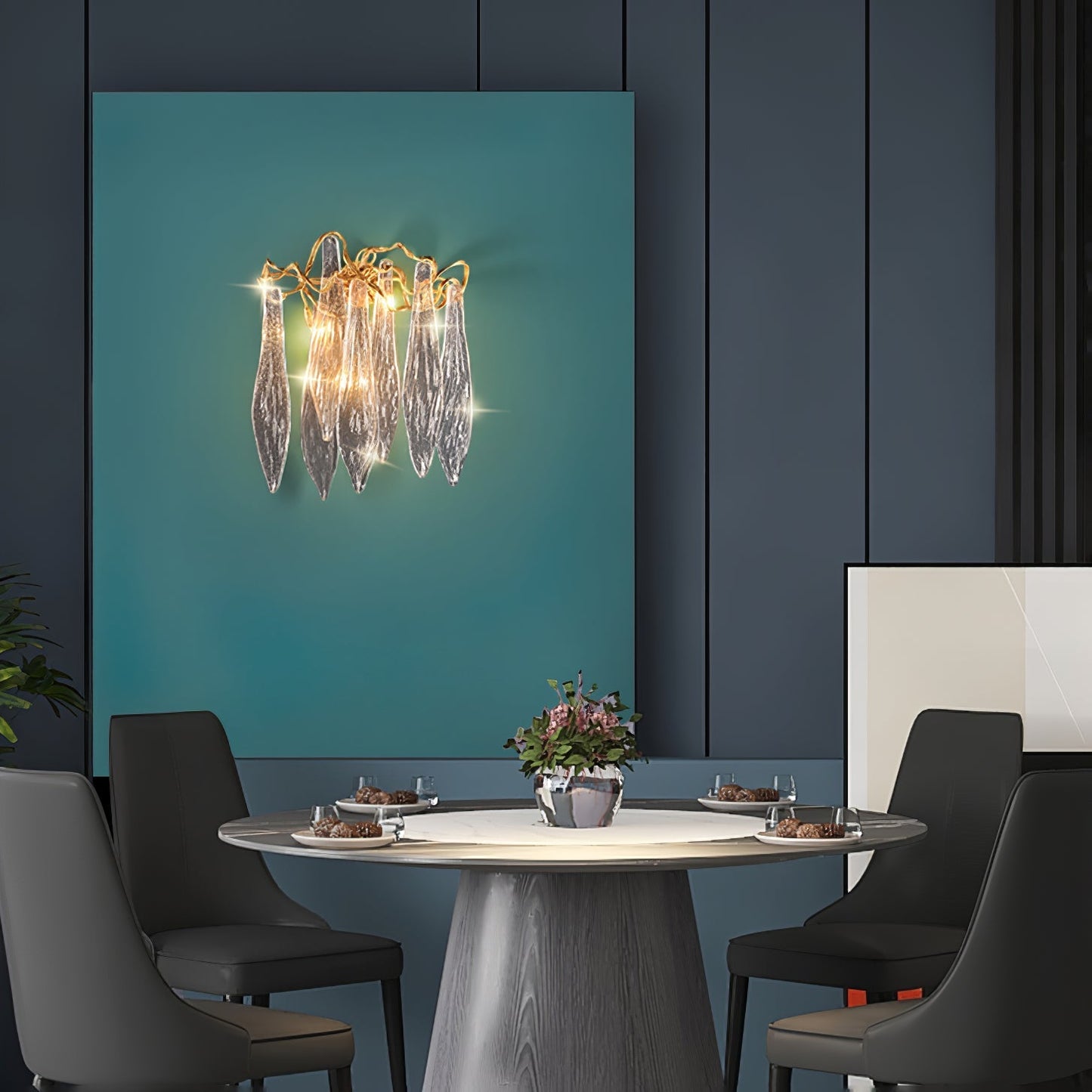 Brass Waterfall Crystal Wall Lamp - Nuvé