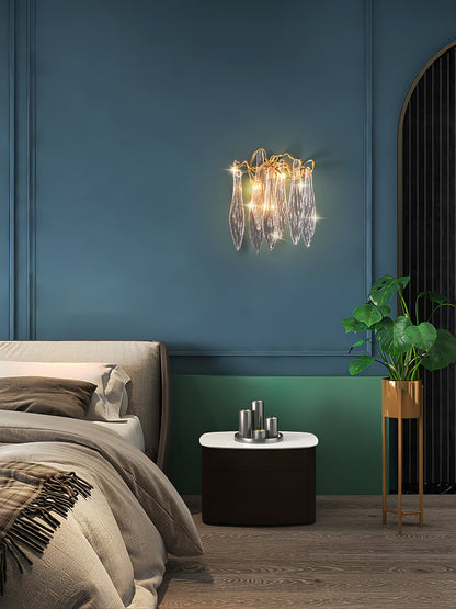 Brass Waterfall Crystal Wall Lamp - Nuvé