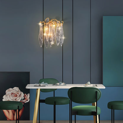 Brass Waterfall Crystal Wall Lamp - Nuvé