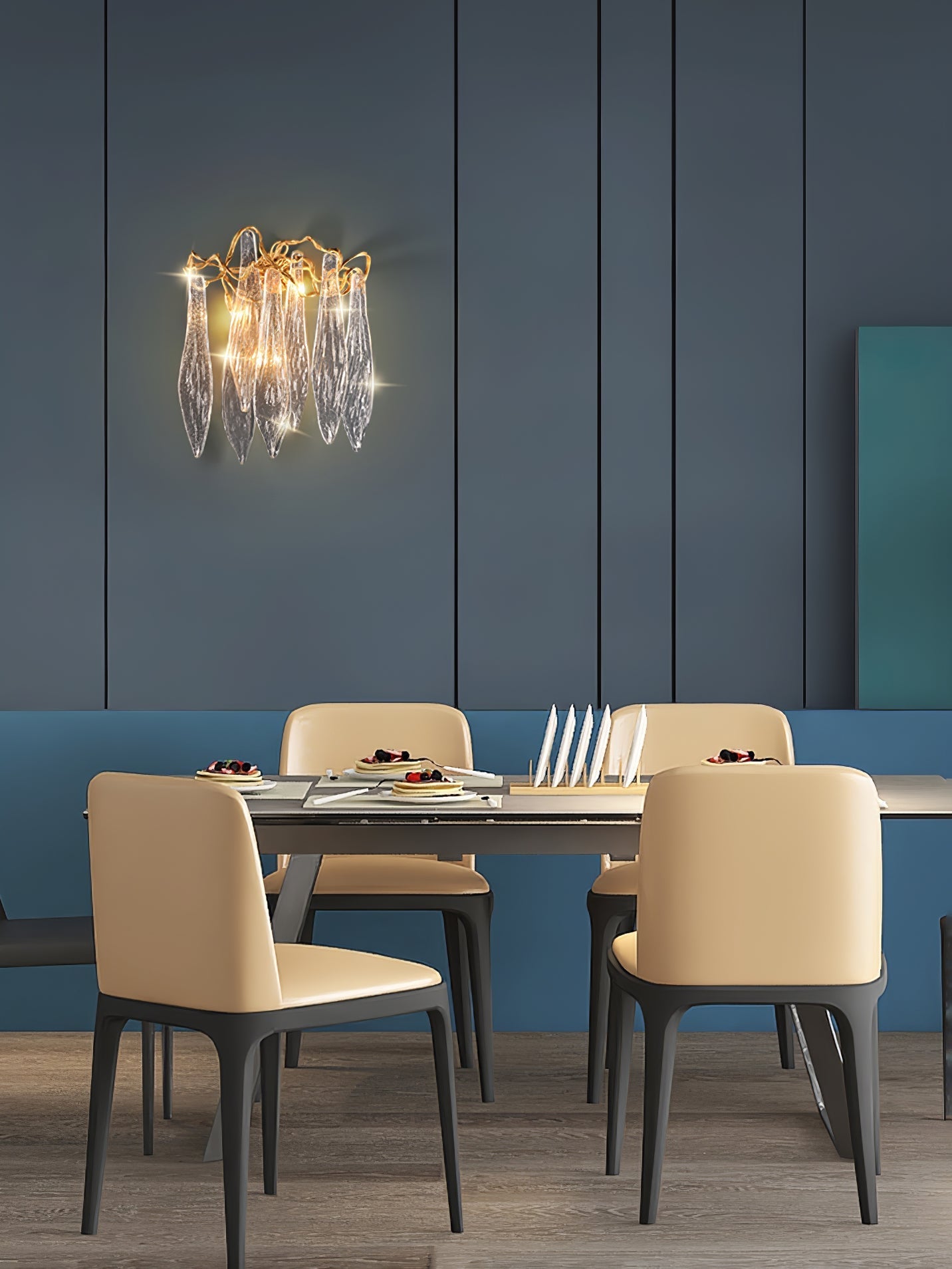 Brass Waterfall Crystal Wall Lamp - Nuvé