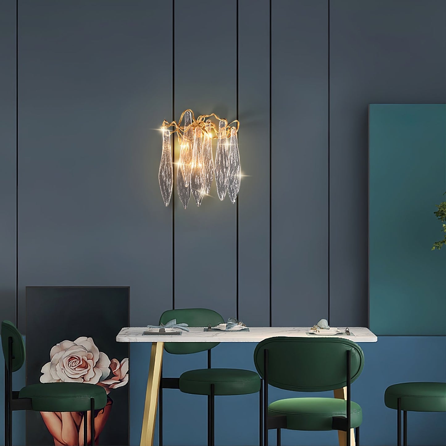 Brass Waterfall Crystal Wall Lamp - Nuvé