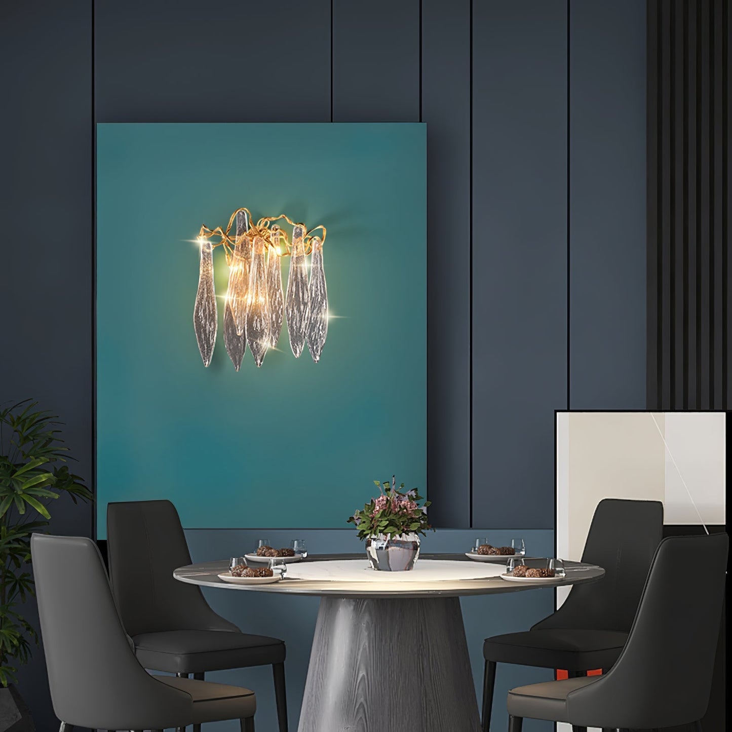 Brass Waterfall Crystal Wall Lamp - Nuvé