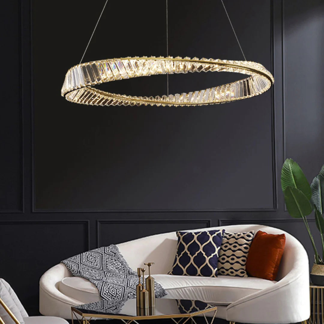 Wave Circle Elegant Crystal Chandelier - Nuvé