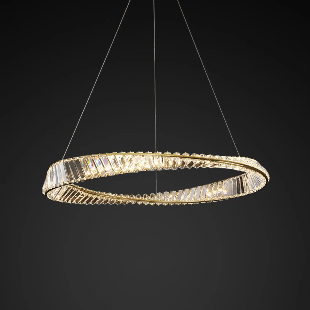 Wave Circle Elegant Crystal Chandelier
