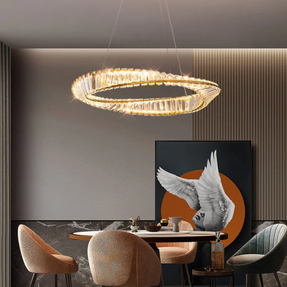 Wave Circle Elegant Crystal Chandelier - Nuvé