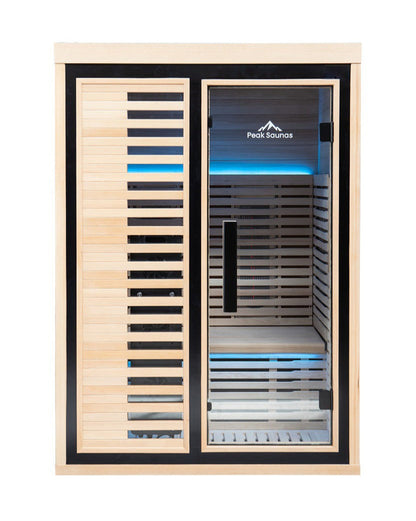 Peak Saunas Everest 2-Person Full Spectrum Infrared Sauna with XL Medical-Grade Red Light Therapy & Smart WiFi App Control