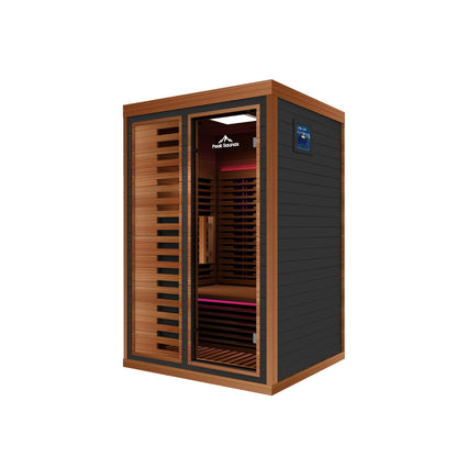 Peak Saunas Fuji 2-Person Full Spectrum Infrared Sauna with XL Medical-Grade Red Light Therapy & Smart WiFi App Control - Nuvé