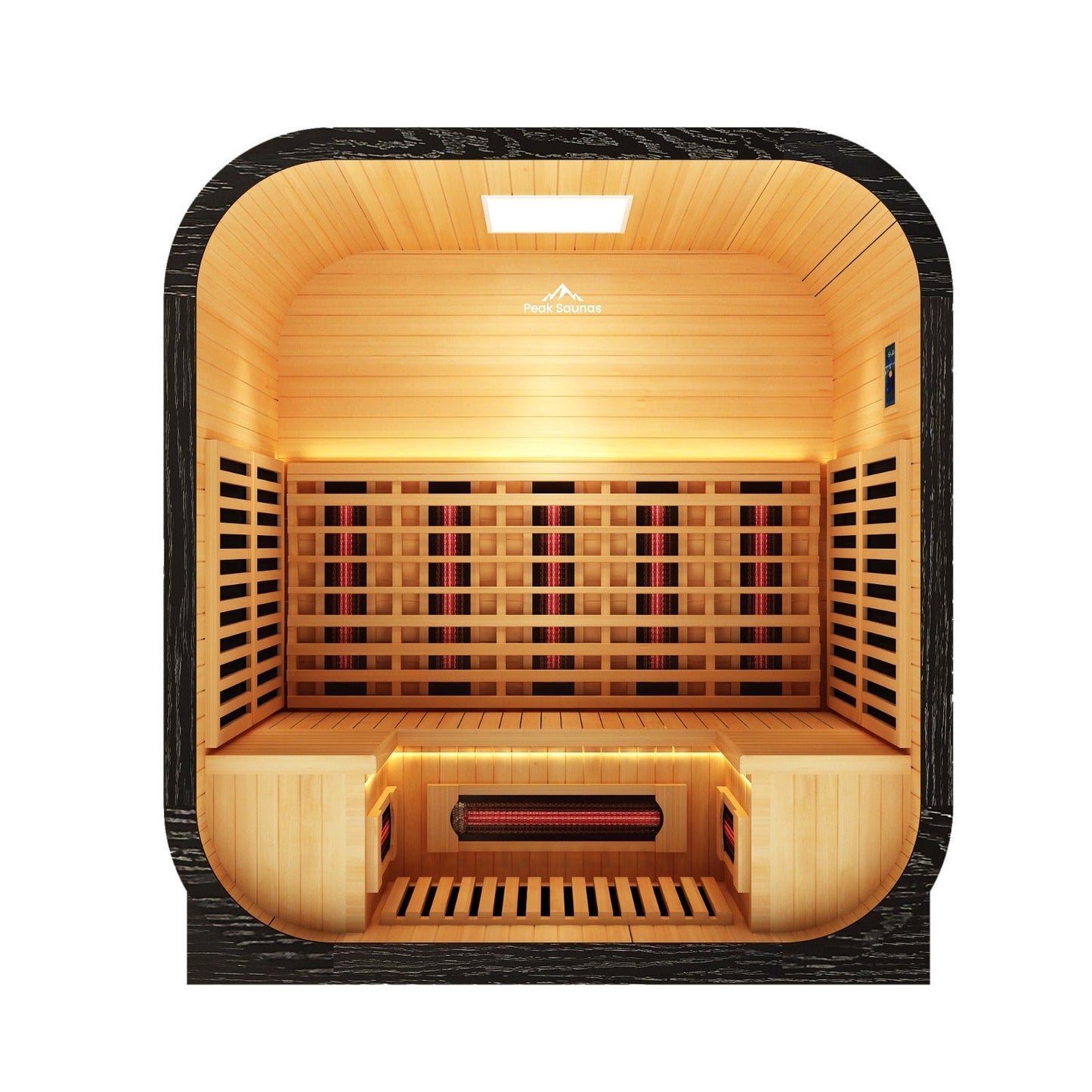 Peak Saunas El Capitan 4-Person Outdoor Full Spectrum Infrared Sauna with XL Medical-Grade Red Light Therapy and Smart WiFi App Control - Nuvé