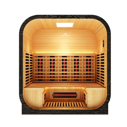 Peak Saunas El Capitan 4-Person Outdoor Full Spectrum Infrared Sauna with XL Medical-Grade Red Light Therapy and Smart WiFi App Control - Nuvé