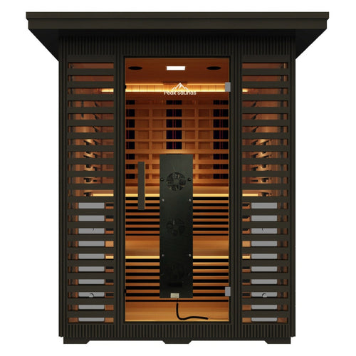 Peak Saunas Kilimanjaro 5-Person Outdoor Full Spectrum Infrared Sauna with XL Medical-Grade Red Light Therapy and Smart WiFi App Control - Nuvé