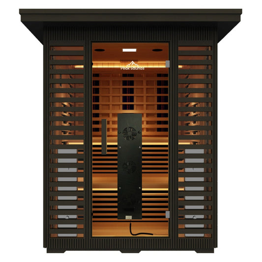 Peak Saunas Kilimanjaro 5-Person Outdoor Full Spectrum Infrared Sauna with XL Medical-Grade Red Light Therapy and Smart WiFi App Control - Nuvé