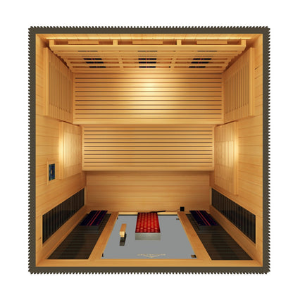 Peak Saunas Kilimanjaro 5-Person Outdoor Full Spectrum Infrared Sauna with XL Medical-Grade Red Light Therapy and Smart WiFi App Control - Nuvé