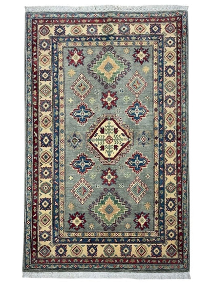Hand-Knotted Afghani Kazak Wool Rug – 4’ x  6’ - Nuvé