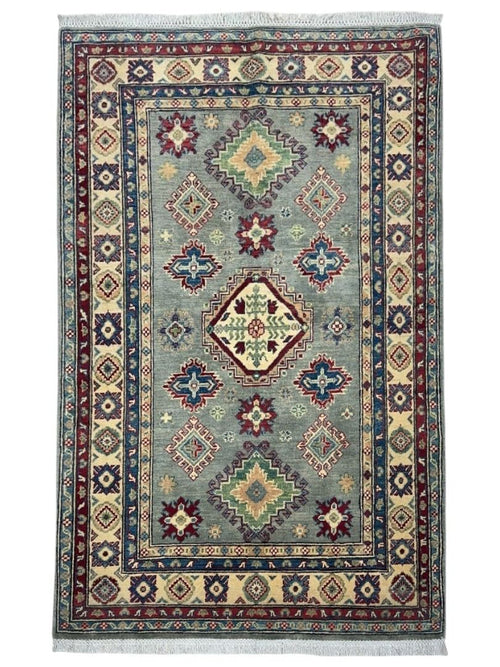 Hand-Knotted Afghani Kazak Wool Rug – 4’ x  6’ - Nuvé