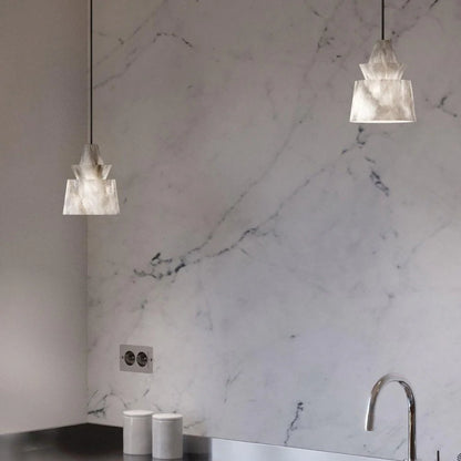 White Alabaster Pendant Light