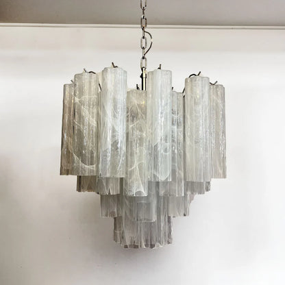 White Murano Glass Tube Chandelier - Nuvé