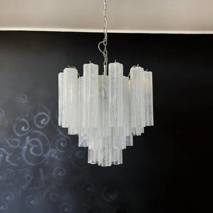 White Murano Glass Tube Chandelier - Nuvé