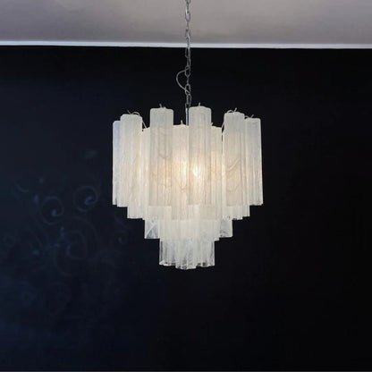 White Murano Glass Tube Chandelier - Nuvé