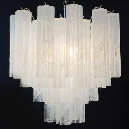 White Murano Glass Tube Chandelier - Nuvé