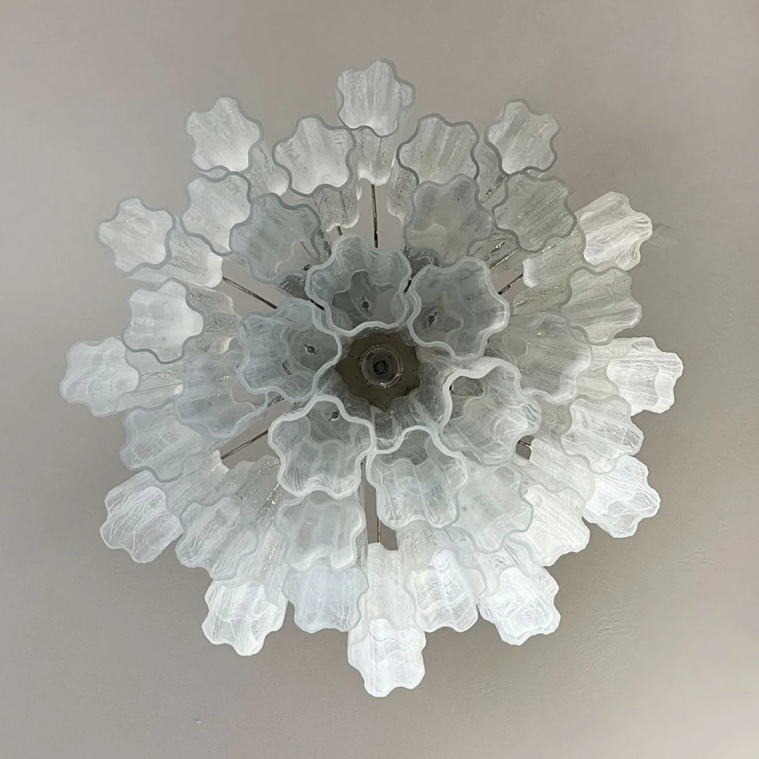 White Murano Glass Tube Chandelier - Nuvé