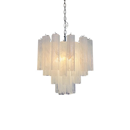 White Murano Glass Tube Chandelier - Nuvé