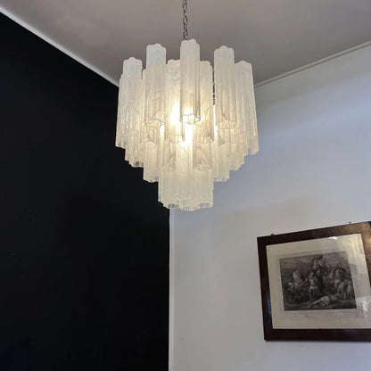 White Murano Glass Tube Chandelier - Nuvé