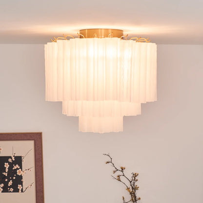 White Glass Tube Murano Ceiling Lamp - Nuvé