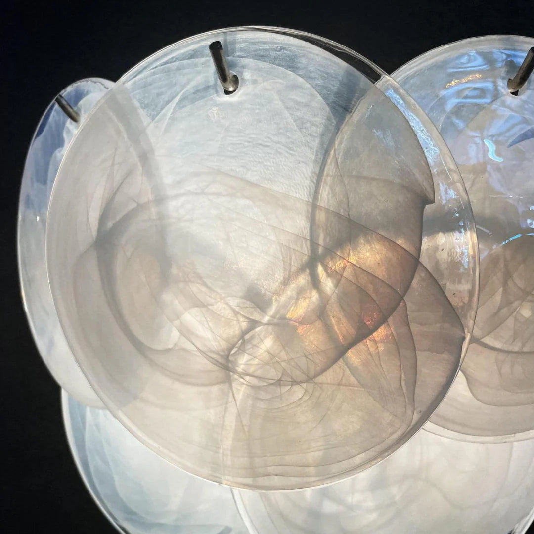 White Murano Disc Glass Wall Sconce - Nuvé