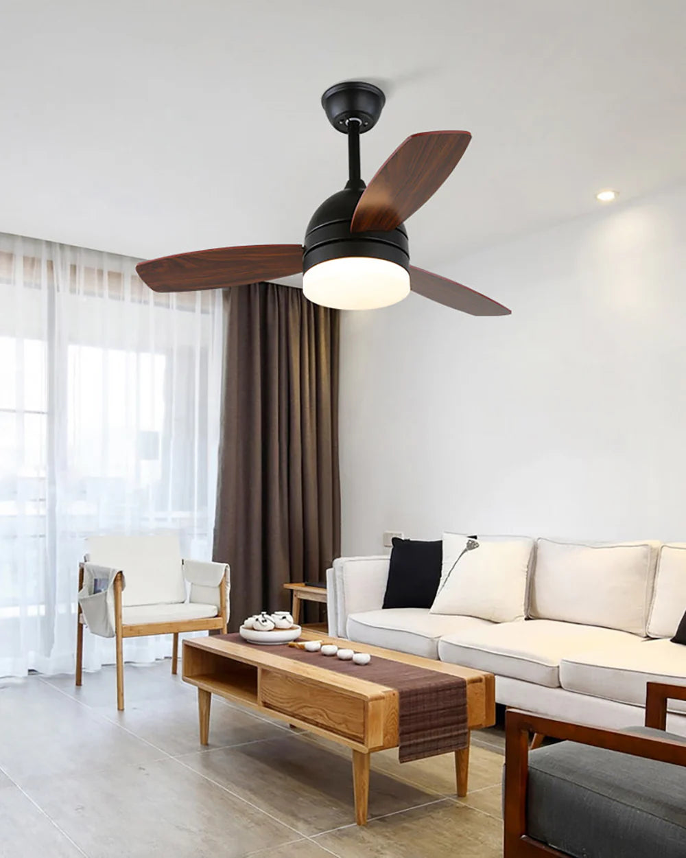 Wood Blade Ceiling Fan Light - Nuvé