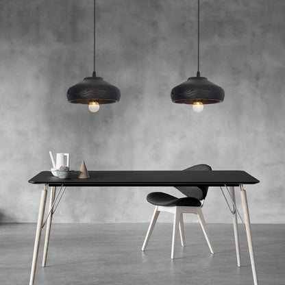 Wood Grain Resin Dome Pendant Light - Nuvé