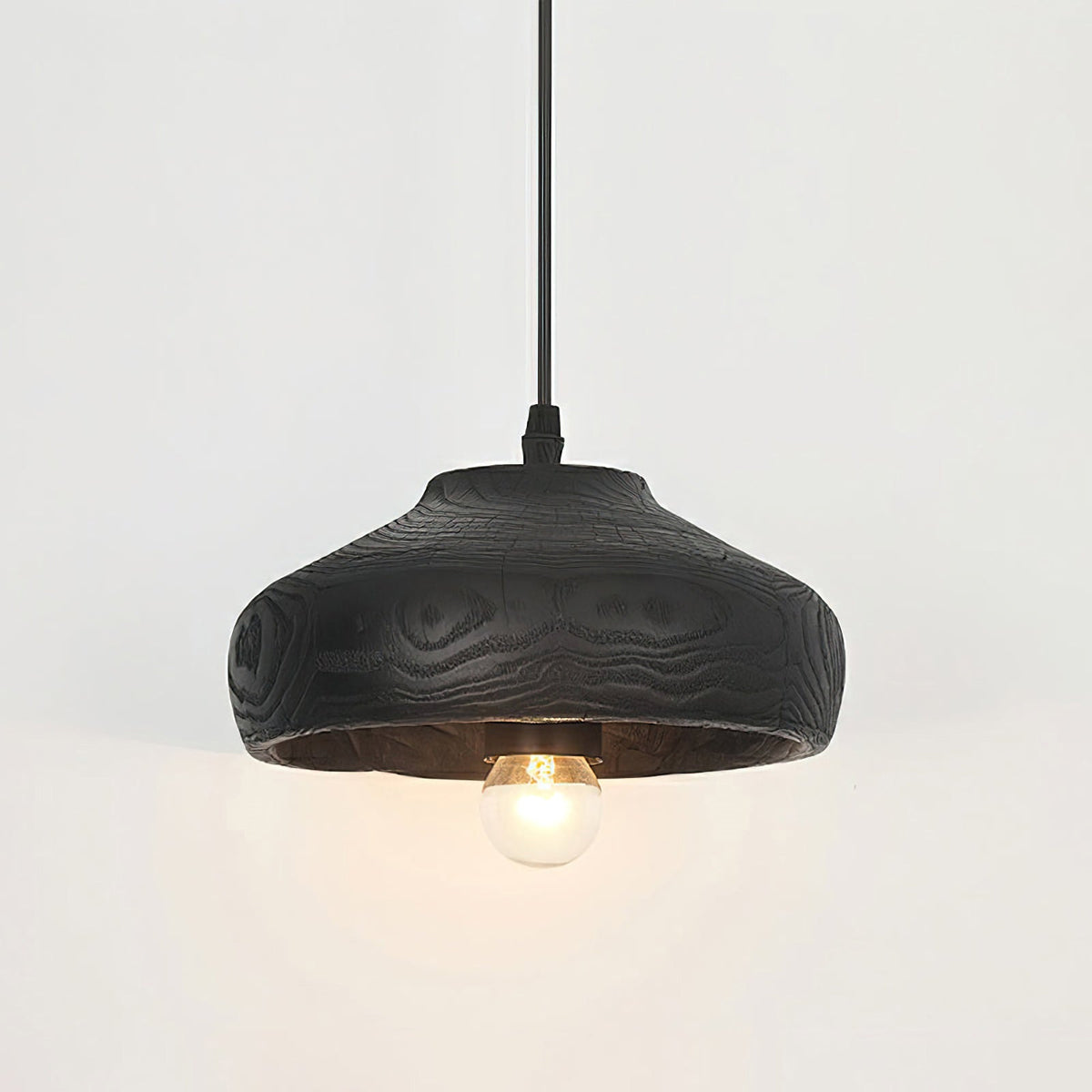 Wood Grain Resin Dome Pendant Light