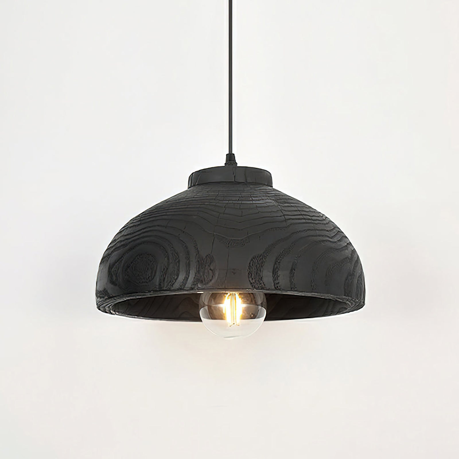 Wood Grain Resin Dome Pendant Light - Nuvé