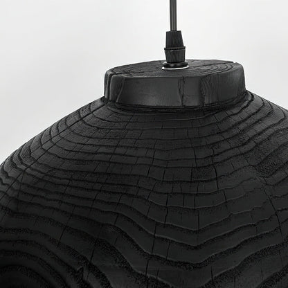 Wood Grain Resin Dome Pendant Light