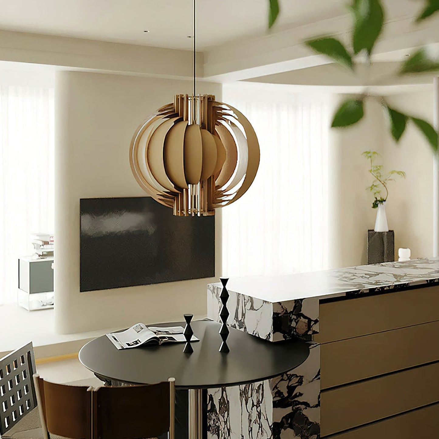 Wooden Lantern Pendant Lamp - Nuvé
